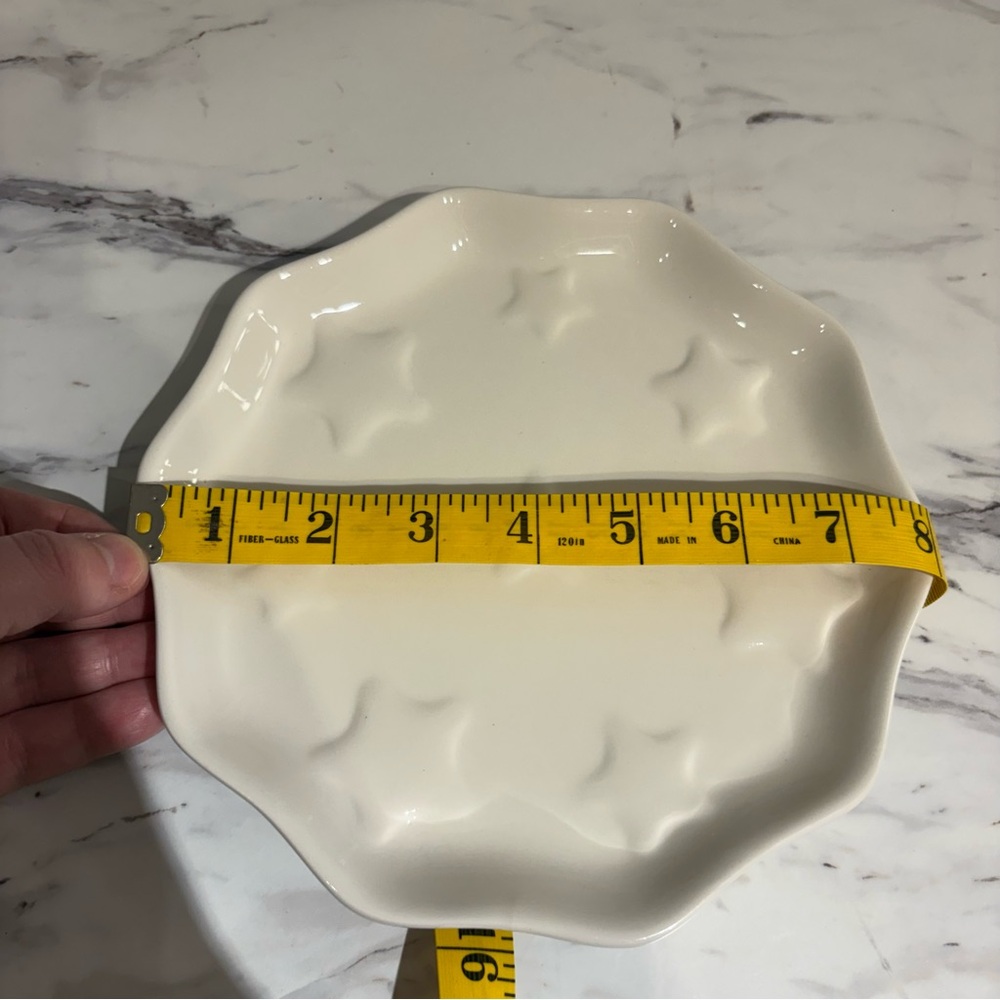 Princess House 3 Tier Christmas Tree Serving Tray white star embossed plates - Picture 14 of 15